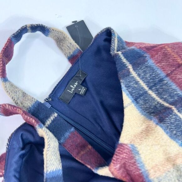 Lulus Romper Dress Women Large Grais Plaid Sleeveless Skort NWT Mod Hippie fall - Picture 6 of 15